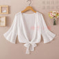2025 Summer Sunscreen Clothing Chiffon Small Shawl Jacket Women's All-match Small Waistcoat Short Sleeve Thin Outer Short Cardigan