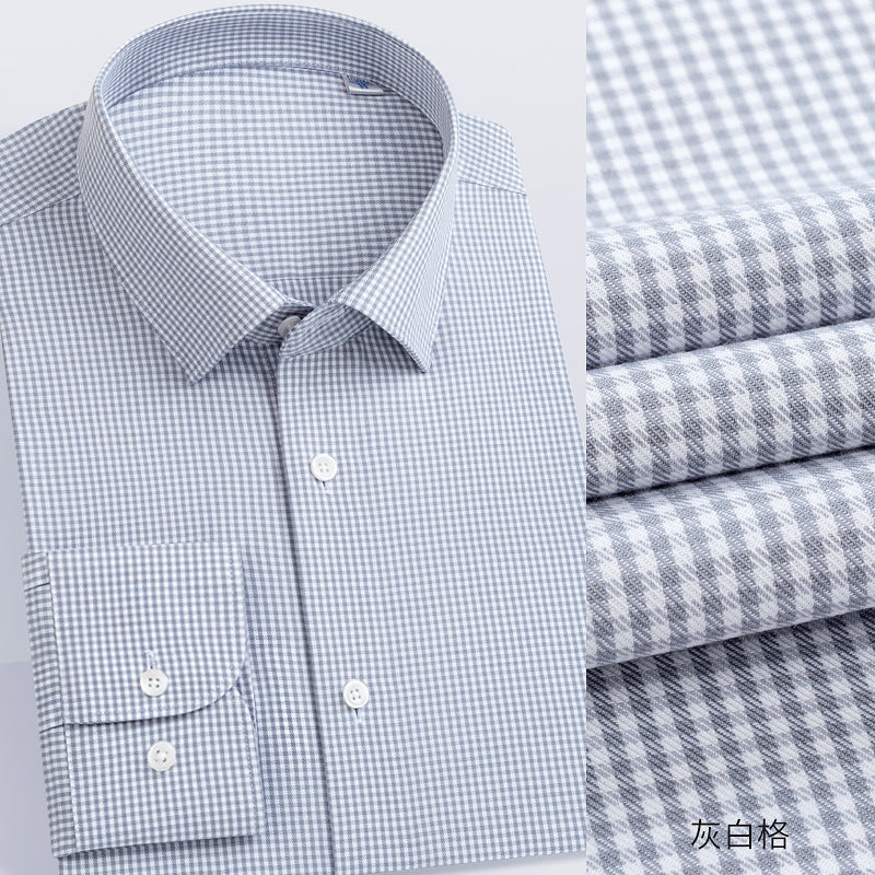 Men's Long-Sleeved Shirt Made of Sheep Wool, Machine Washable, Autumn and Winter 2025, Modal Thickened, Business High-End Casual Shirt