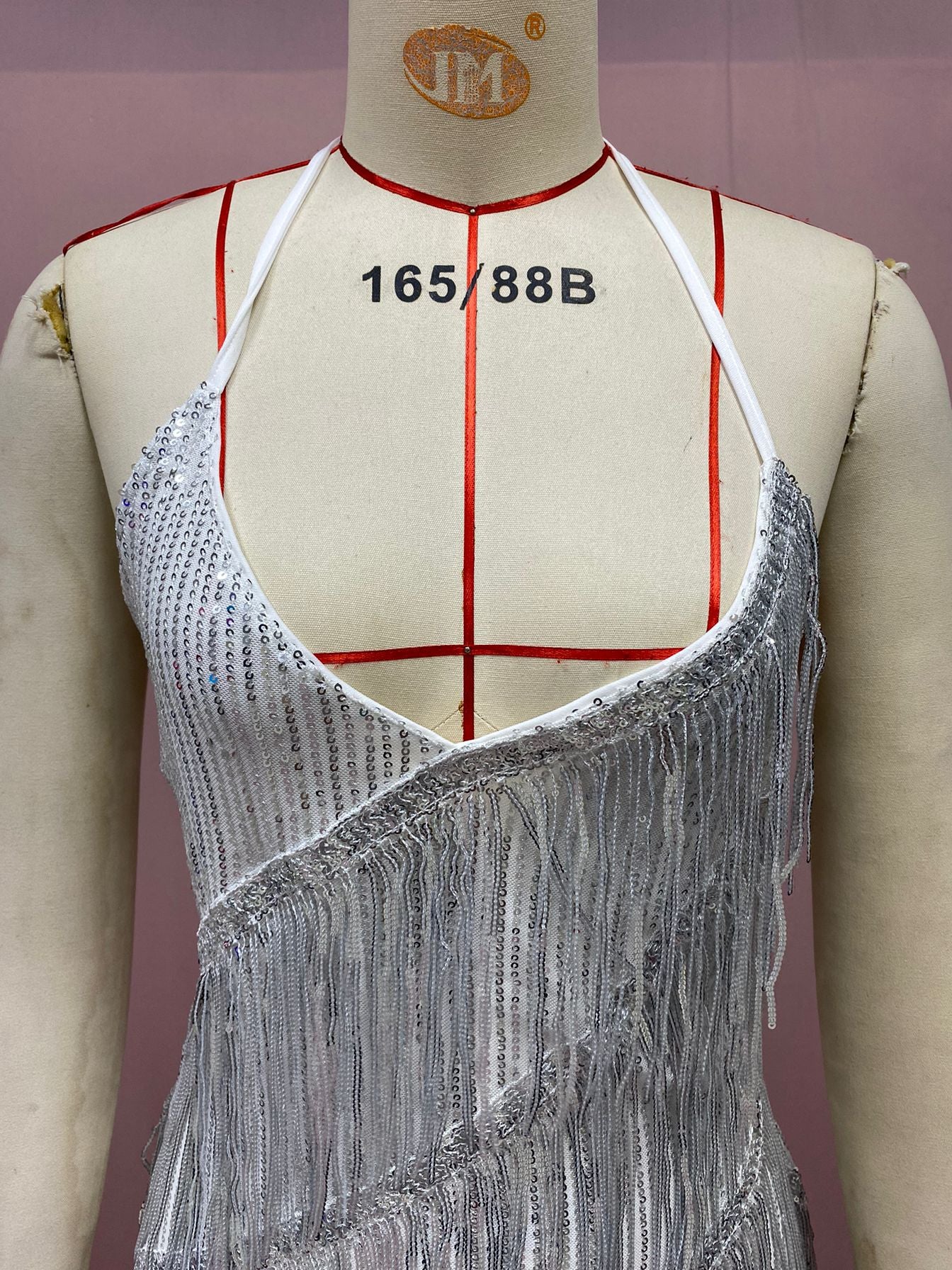 2025 Cross-Border European and American Independent Station New Direct Selling Halter Tassel Backless Hip-Covering A-Line High-Waisted Short Skirt Dress