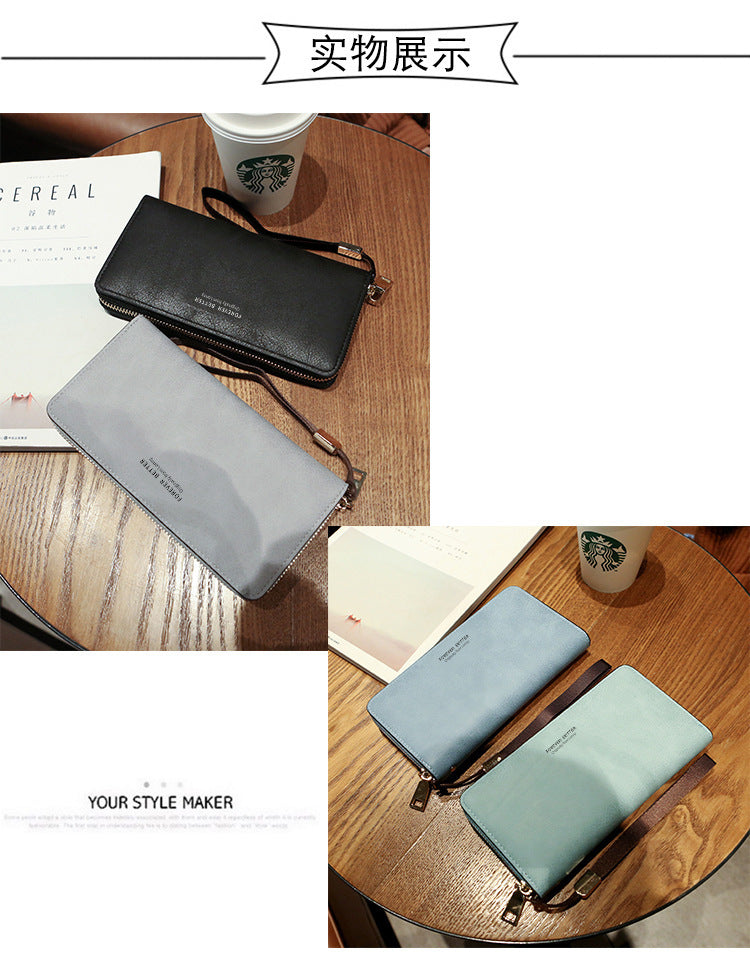 Lonny Women's Hand-Held Long Wallet Korean Style Handbag Multi-Functional Card Holder Mobile Phone Bag Coin Purse Women's Wallet