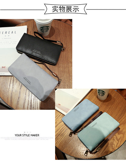 Lonny Women's Hand-Held Long Wallet Korean Style Handbag Multi-Functional Card Holder Mobile Phone Bag Coin Purse Women's Wallet