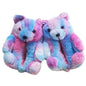 Cartoon Warm Teddy Bear Slippers Cute Little Bear Cotton Shoes Oversized Bear Indoor Home Shoes Winter Plush Wool Warm
