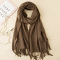 2025 Autumn and Winter Sky Pure Color Imitation Cashmere Scarf Single Color Thickeneded Warm Shawl New Candy Color Taobao Dropshipping