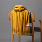 2025 Autumn and Winter Sky Pure Color Imitation Cashmere Scarf Single Color Thickeneded Warm Shawl New Candy Color Taobao Dropshipping