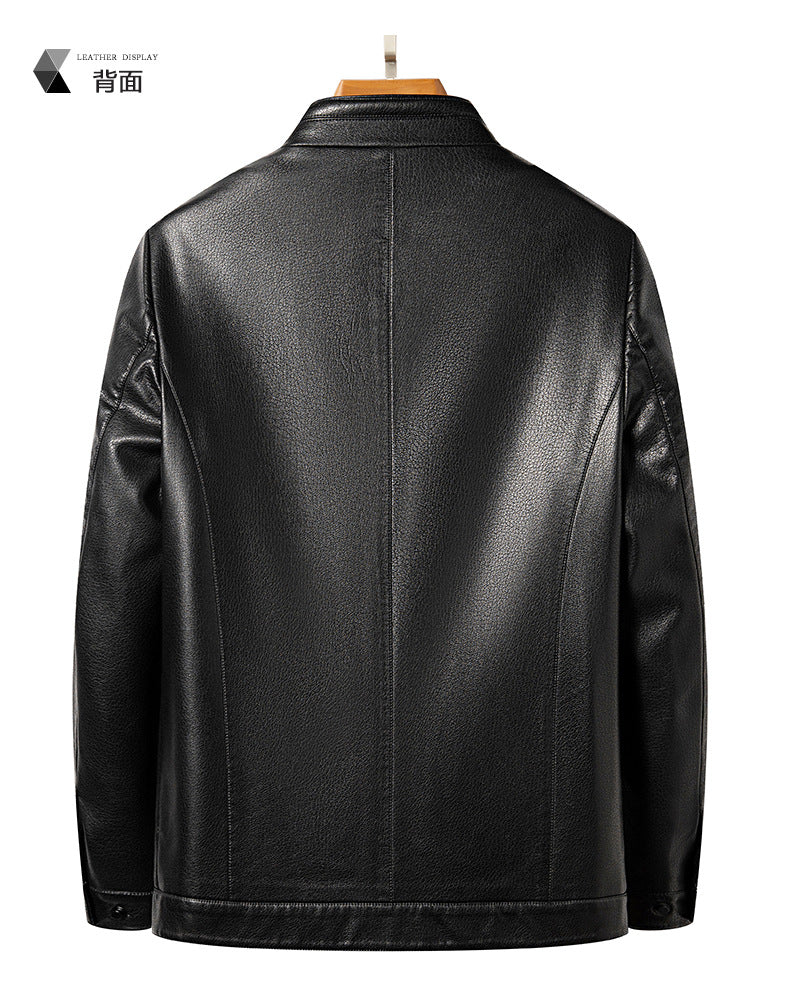 Innoobani | Popular Men's Stand Collar Ecological Leather Jacket High Quality Leather Jacket Men's Jacket | Thin and Thick Optional 2336