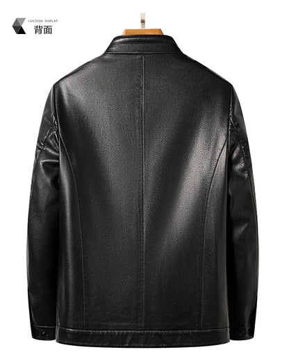 Innoobani | Popular Men's Stand Collar Ecological Leather Jacket High Quality Leather Jacket Men's Jacket | Thin and Thick Optional 2336