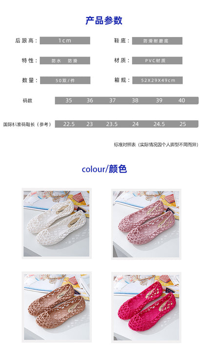 Plastic Sandals Women's 2022 New Summer Outer Wear Nurse Soft-soled Mother Shoes Hollow Non-slip Top Flat Hole Shoes