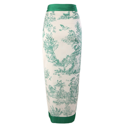 2025 European and American New Style One-Piece Swimsuit for Women, Slim-Fitting, Retro Tie-Up, Sun-Protective Long Skirt Two-Piece Set, Hard-Packed Swimsuit