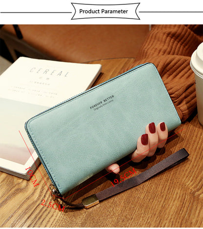 Lonny Women's Hand-Held Long Wallet Korean Style Handbag Multi-Functional Card Holder Mobile Phone Bag Coin Purse Women's Wallet
