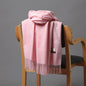 2025 Autumn and Winter Sky Pure Color Imitation Cashmere Scarf Single Color Thickeneded Warm Shawl New Candy Color Taobao Dropshipping
