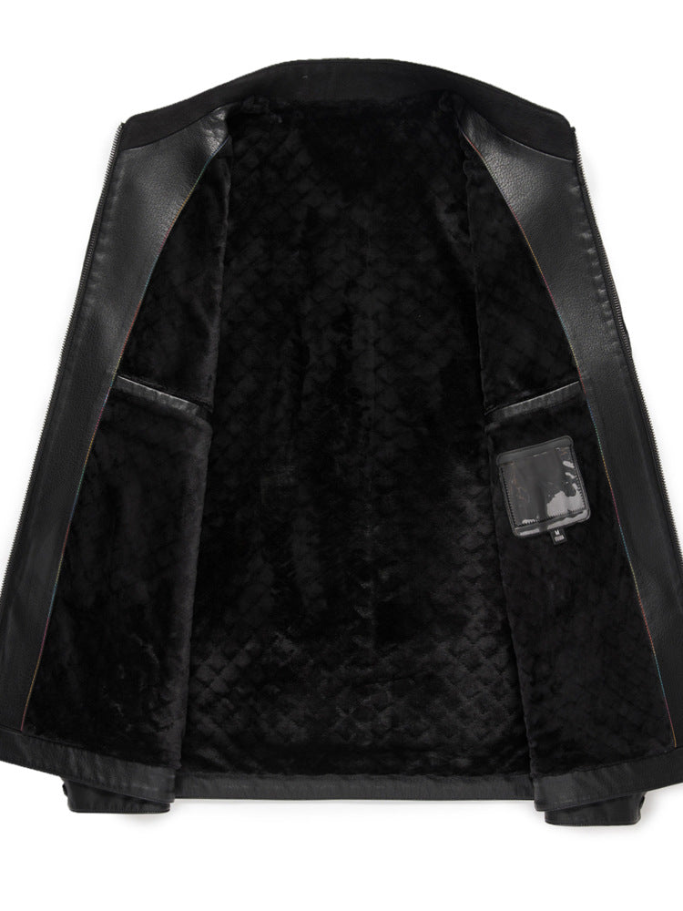Innoobani | Popular Men's Stand Collar Ecological Leather Jacket High Quality Leather Jacket Men's Jacket | Thin and Thick Optional 2336
