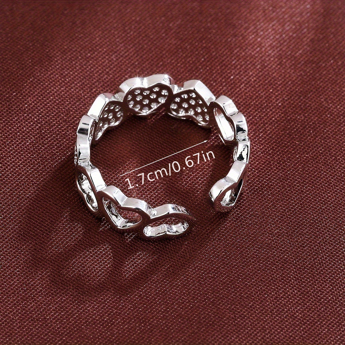 European and American Cross-border Explosions Copper Inlaid Zircon Love Heart Ring Fashion Tail Ring Couple Ring Opening Ring