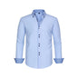 Cross-Border Four-Way Stretch Men's Shirt Polka Dot Color Matching Design Double-Breasted Shirt Men's Amazon Hot Style