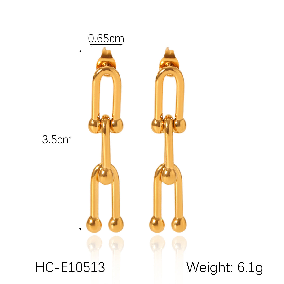 European and American Ins Style Internet Celebrity Jewelry U-Shaped Horseshoe Buckle Stainless Steel Necklace Women's Non-Fading Titanium Steel Bracelet Lock Earrings