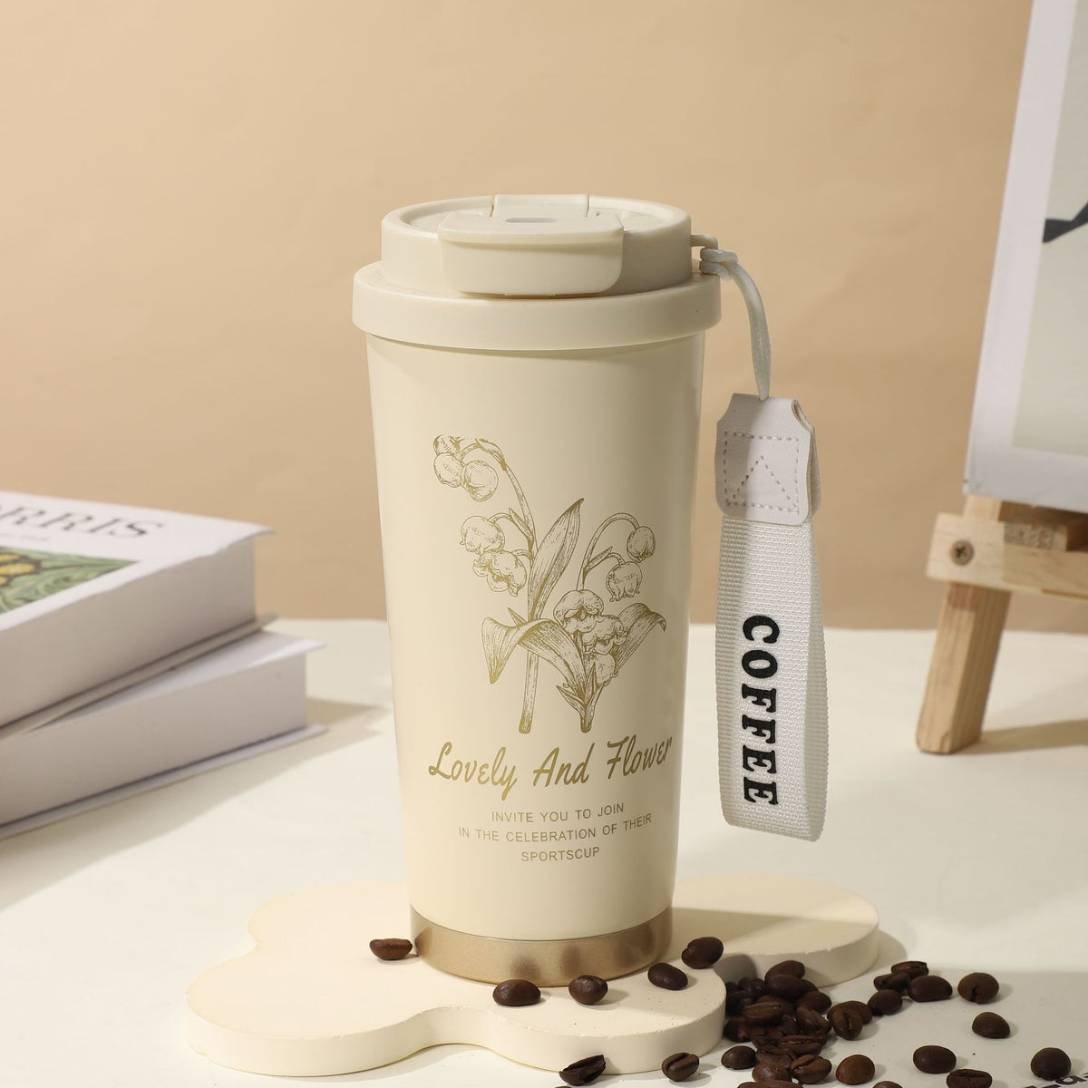 Summer Insulated Stainless Steel Water Cup, Thermos Cup, Coffee Cup, Double-Layer Car Cup, Smart Display Gift Cup, Customizable