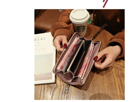 Lonny Women's Hand-Held Long Wallet Korean Style Handbag Multi-Functional Card Holder Mobile Phone Bag Coin Purse Women's Wallet