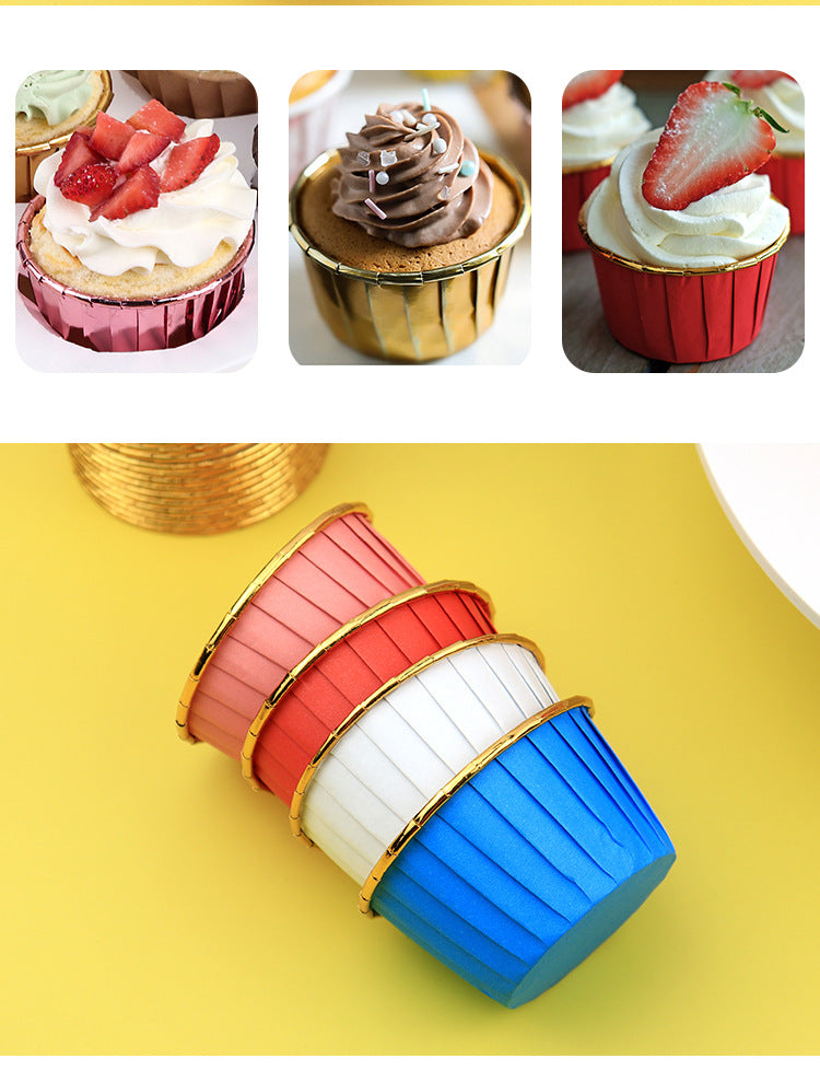 Large Maffin Cup Roll-up Cupcake Cups Golden Silver Cake Cups Maffin Baking Maffin Cup