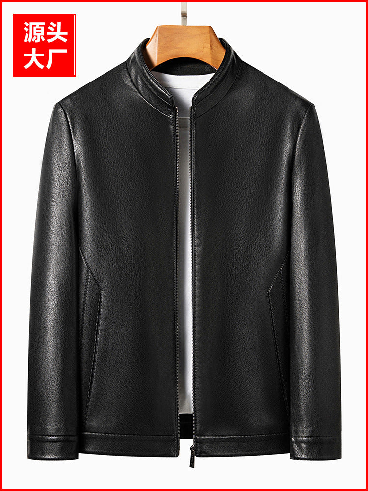Innoobani | Popular Men's Stand Collar Ecological Leather Jacket High Quality Leather Jacket Men's Jacket | Thin and Thick Optional 2336