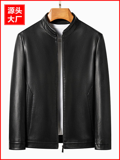 Innoobani | Popular Men's Stand Collar Ecological Leather Jacket High Quality Leather Jacket Men's Jacket | Thin and Thick Optional 2336