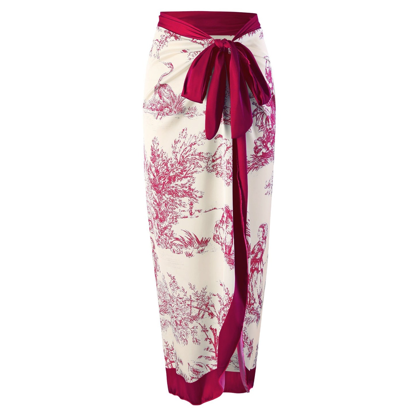 2025 European and American New Style One-Piece Swimsuit for Women, Slim-Fitting, Retro Tie-Up, Sun-Protective Long Skirt Two-Piece Set, Hard-Packed Swimsuit