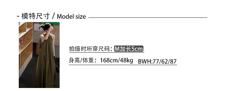 Luxi Elegant V-neck Sleeveless Kink Waist dress Women's Slimming Irregular High-end Hong Kong-style Long Skirt 3985