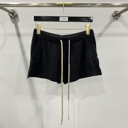 Men’s Dark Style Wool Knit Shorts – Black & Gray Casual Fashion Shorts, Comfortable Stylish Everyday Wear