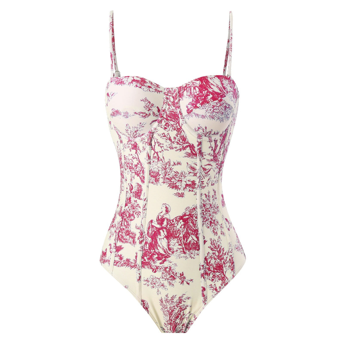 2025 European and American New Style One-Piece Swimsuit for Women, Slim-Fitting, Retro Tie-Up, Sun-Protective Long Skirt Two-Piece Set, Hard-Packed Swimsuit