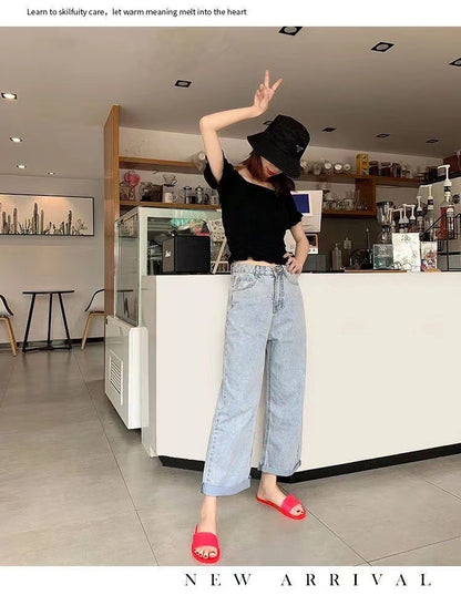 Summer New Crystal Slippers for Women, Large Size, Fashionable Jelly Outer Wear, Casual Home Couple, Deodorant Flip Flops, Cross-Border