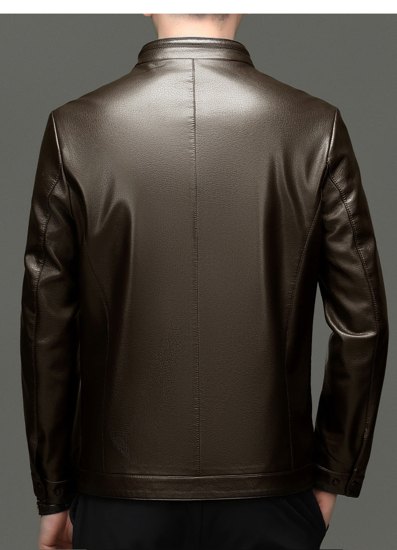 Innoobani | Popular Men's Stand Collar Ecological Leather Jacket High Quality Leather Jacket Men's Jacket | Thin and Thick Optional 2336