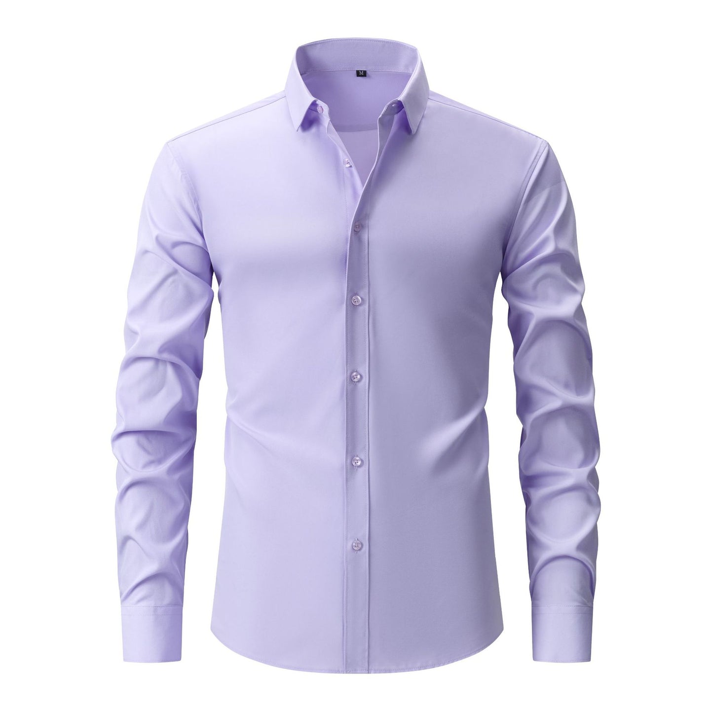 Cross-Border Four-Way Stretch Shirt Men's Shirt Wrinkle-Free and Anti-Wrinkle Amazon Export Thin Cardigan Long-Sleeved Shirt for Men