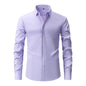 Cross-Border Four-Way Stretch Shirt Men's Shirt Wrinkle-Free and Anti-Wrinkle Amazon Export Thin Cardigan Long-Sleeved Shirt for Men