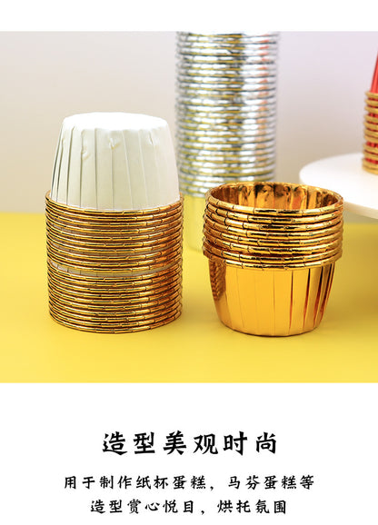 Large Maffin Cup Roll-up Cupcake Cups Golden Silver Cake Cups Maffin Baking Maffin Cup