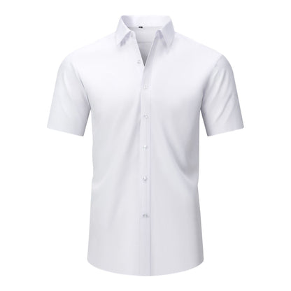 Cross-Border Four-Way Stretch Shirt Men's Shirt Wrinkle-Free and Anti-Wrinkle Amazon Export Thin Cardigan Long-Sleeved Shirt for Men
