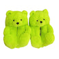 Cartoon Warm Teddy Bear Slippers Cute Little Bear Cotton Shoes Oversized Bear Indoor Home Shoes Winter Plush Wool Warm