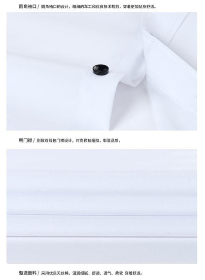 Cross-Border Four-Way Stretch Shirt Men's Shirt Wrinkle-Free and Anti-Wrinkle Amazon Export Thin Cardigan Long-Sleeved Shirt for Men