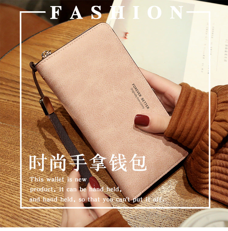 Lonny Women's Hand-Held Long Wallet Korean Style Handbag Multi-Functional Card Holder Mobile Phone Bag Coin Purse Women's Wallet