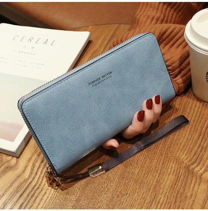 Lonny Women's Hand-Held Long Wallet Korean Style Handbag Multi-Functional Card Holder Mobile Phone Bag Coin Purse Women's Wallet