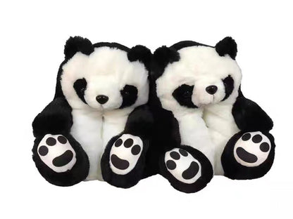 Cartoon Warm Teddy Bear Slippers Cute Little Bear Cotton Shoes Oversized Bear Indoor Home Shoes Winter Plush Wool Warm