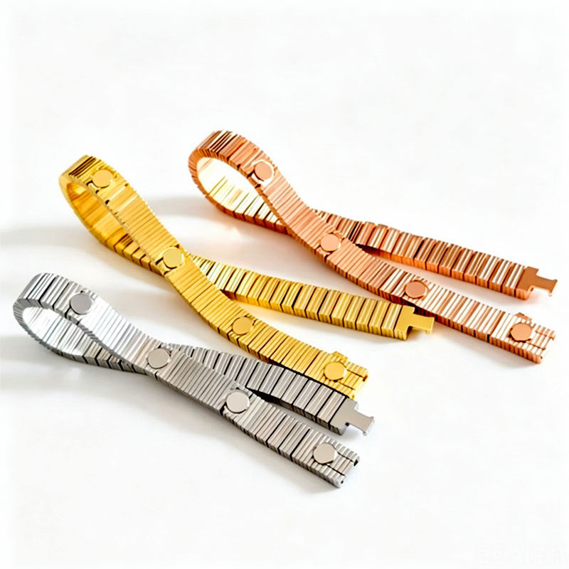 New Style Striped Screw Bracelet, Stainless Steel Plated with 18K Gold, Waterproof, Non-Fading, Titanium Steel High-End Luxury Bracelet