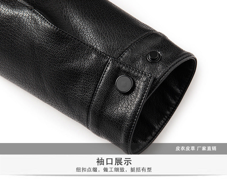 Innoobani | Popular Men's Stand Collar Ecological Leather Jacket High Quality Leather Jacket Men's Jacket | Thin and Thick Optional 2336
