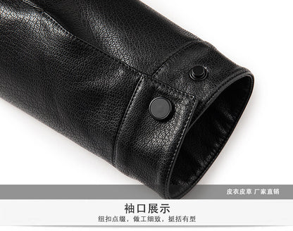 Innoobani | Popular Men's Stand Collar Ecological Leather Jacket High Quality Leather Jacket Men's Jacket | Thin and Thick Optional 2336