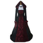 Special Big Sale - Retro Medieval Printed Long Dress Victorian Hooded Dress Stage Performance Costume