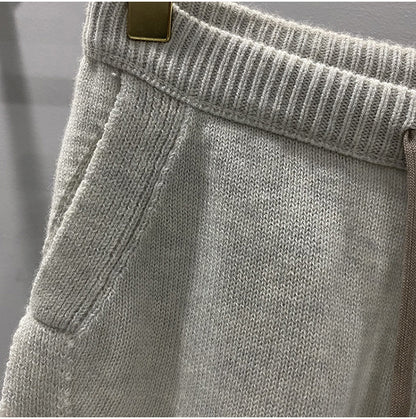 Men’s Dark Style Wool Knit Shorts – Black & Gray Casual Fashion Shorts, Comfortable Stylish Everyday Wear
