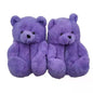 Cartoon Warm Teddy Bear Slippers Cute Little Bear Cotton Shoes Oversized Bear Indoor Home Shoes Winter Plush Wool Warm