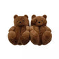 Cartoon Warm Teddy Bear Slippers Cute Little Bear Cotton Shoes Oversized Bear Indoor Home Shoes Winter Plush Wool Warm