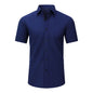 Cross-Border Lightweight Stretchy Plus-Size Men's Shirts, Wrinkle-Resistant Long-Sleeve Shirts, Amazon Cardigan Long-Sleeve Shirts for Men