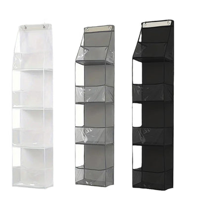 Wall-Mounted Storage Hanging Bag Behind the Door, Multi-Layered Dormitory Storage, Multifunctional Clothing and Toy Plastic Bag Storage Bag
