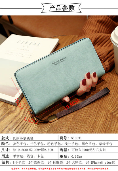 Lonny Women's Hand-Held Long Wallet Korean Style Handbag Multi-Functional Card Holder Mobile Phone Bag Coin Purse Women's Wallet