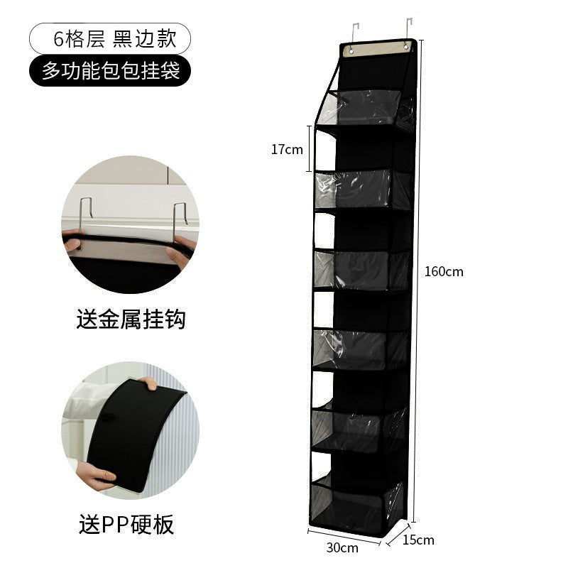 Wall-Mounted Storage Hanging Bag Behind the Door, Multi-Layered Dormitory Storage, Multifunctional Clothing and Toy Plastic Bag Storage Bag
