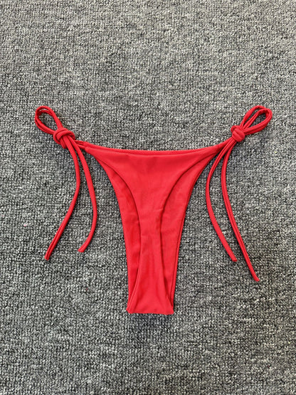 Manufacturers for Europe and the United States swimsuit strap high waist bikini solid color three-point sexy swimwear spot cross-border